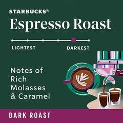 Starbucks Espresso Roast Whole Bean Coffee 12oz Pack of 6 Dark Roast Bags