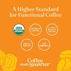 Dark Roast Organic Whole Bean Coffee Gourmet Nootropic Mushroom Coffee Beans W/