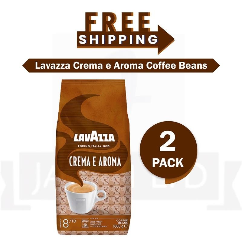 Lavazza Crema e Aroma Whole Bean Coffee, Medium Roast, 2.2 lb Bag – PACK OF 2