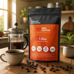 Rich Arabica coffee beans; package weight: 1 kilogram