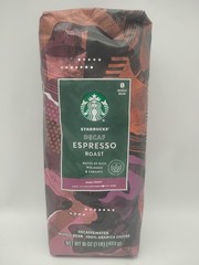 Starbucks Decaf Espresso Dark Roast Whole Bean Coffee 2-1lb / 16oz Bags