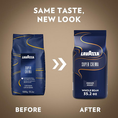 Super Crema Whole Bean Coffee, Medium Espresso Roast, Arabica and Robusta Blend,