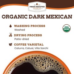 Organic Dark Roast Whole Bean Coffee – Fresh Roasted, USDA Certified, 2 lb, Mold