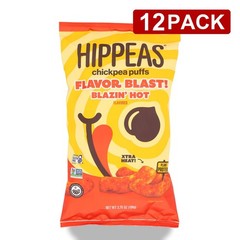 Hippeas Chickpea Puffs Flavor Blast Blazin Hot 3.75 Oz 12 Pack