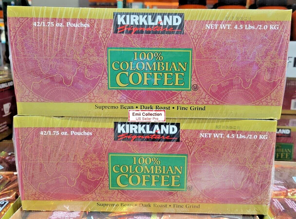 Kirkland Signature Colombian Coffee Dark Supremo Bean Fine Grind 4.5lb (2 Boxes)
