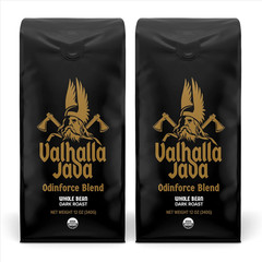, Valhalla Java Odinforce Blend – Whole Bean Dark Roast – Extra Kick of Caffeine