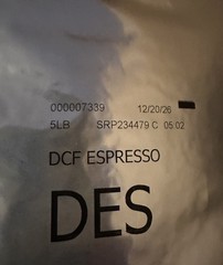 Starbucks 5lb Bag Decaf Espresso Beans Whole BB 12/20/2026 New Never Opened