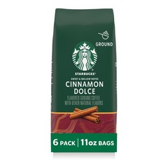 Starbucks Ground Coffee, Flavored Hot or 11 Ounce (Pack of 6), Cinnamon Dolce