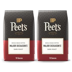Dark Roast Whole Bean Coffee – Major Dickason’s Blend, 18 Ounce Bag Pack of 2