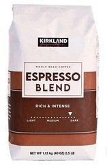Kirkland Signature Espresso Blend Whole Bean Coffee, Dark Roast, 2.5 Pounds