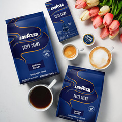 Super Crema Whole Bean Coffee, Medium Espresso Roast, Arabica and Robusta Blend,