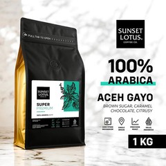 BEST NEW! Sunset Lotus Gayo Arabica Coffee Beans Super Premium Espresso 1 Kg