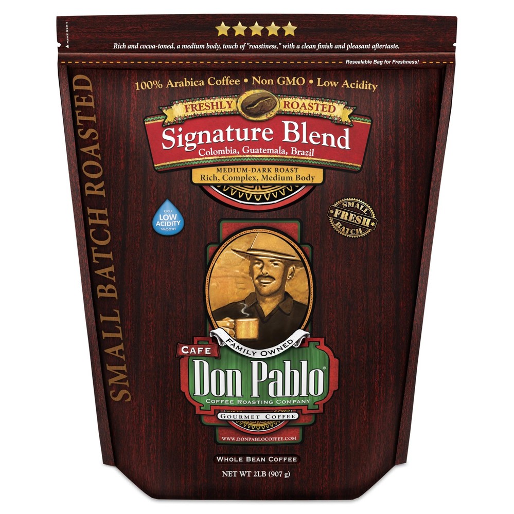 2LB Cafe Don Pablo Gourmet Coffee Signature Blend – Medium-Dark Roast Coffee…