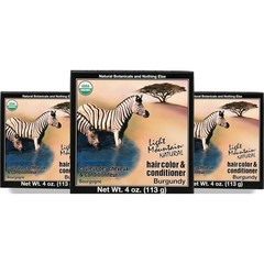 Light Mountain Natural Hair Color & Conditioner Burgundy 3 Pack