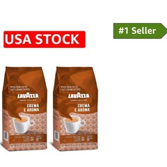 Lavazza Crema e Aroma Whole Bean Coffee – Ideal for Espresso, 2 Pack