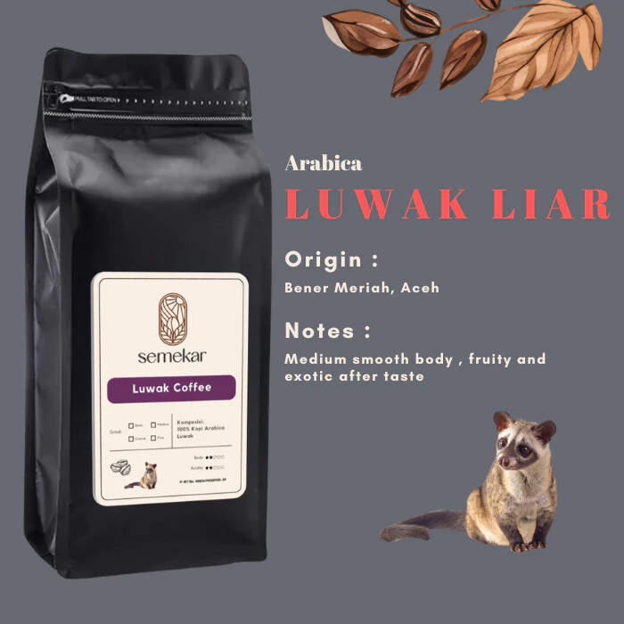 500g Luwak Coffee Arabica Gayo 100% Wild Civet Whole Beans Coffee Roasted