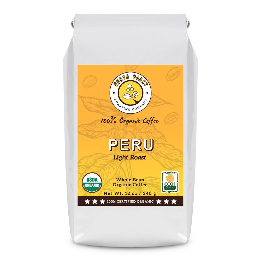 , Light Roast, Organic Coffee, Whole Bean, Single Origin – Peru, Certified, O…