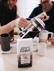 Jim’s Organic Coffee – Sweet Love Blend – Whole Bean Dark Roast Bold 11 oz Bag