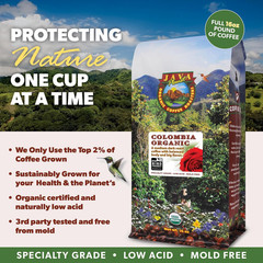 Low Acid Organic Coffee – Whole Bean, Mold-Free & Stomach Friendly by , Colombia