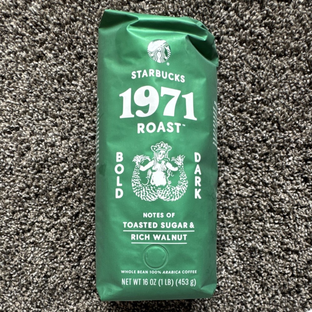 Starbucks 1971 Roast Dark Coffee Beans Toasted Sugar Walnut Flavor 16 oz