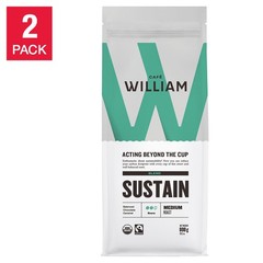 Café William Sustain Medium Roast Sustainable Organic Fairtrade Whole Bean Coffe