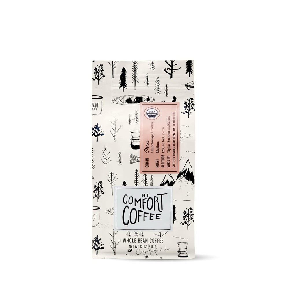 Mt. Comfort Coffee Organic Peru Medium Roast Coffee Beans 12oz