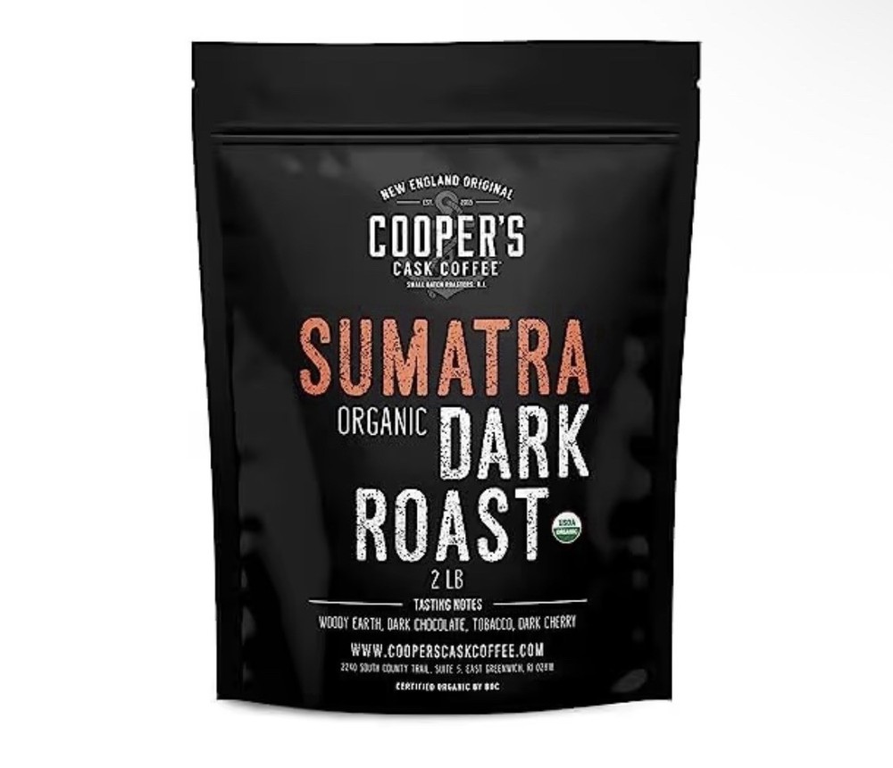 Organic Dark Roast Sumatra, Whole Bean Coffee / 2 LB Best By 11-03-26