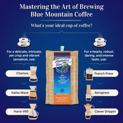 Premium Jamaican Blue Mountain Coffee, Dark Roast Whole Bean, 12oz – 100% Pure