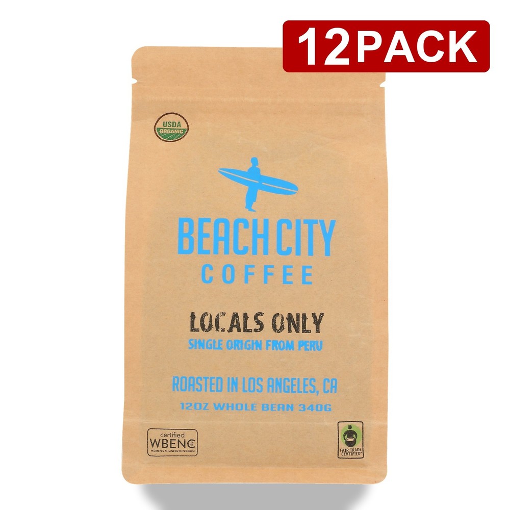 Locals Only Single Origin Peru Whole Bean Coffee 12 Oz By Beach City 12 Pack
