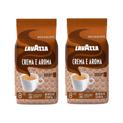 Lavazza Crema e Aroma Whole Bean Coffee, Medium Roast, 2.2 lb Bag – 2 packs- NEW
