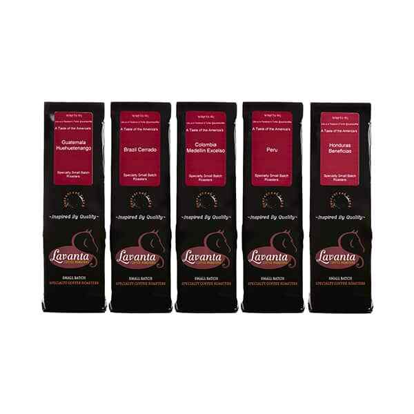 LAVANTA COFFEE TASTE OF THE AMERICAS VARIETY PACK FIVE POUND PACKAGE