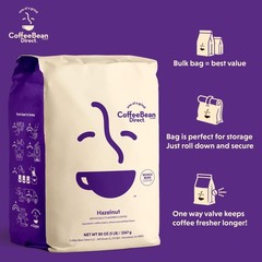 Coffee Bean Direct Hazelnut Flavored, Whole Coffee, 80 Ounce (Pack of 1)