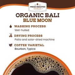 Fresh Roasted Coffee, Organic Bali Blue Moon 32 Ounce (Pack of 1), Coffee
