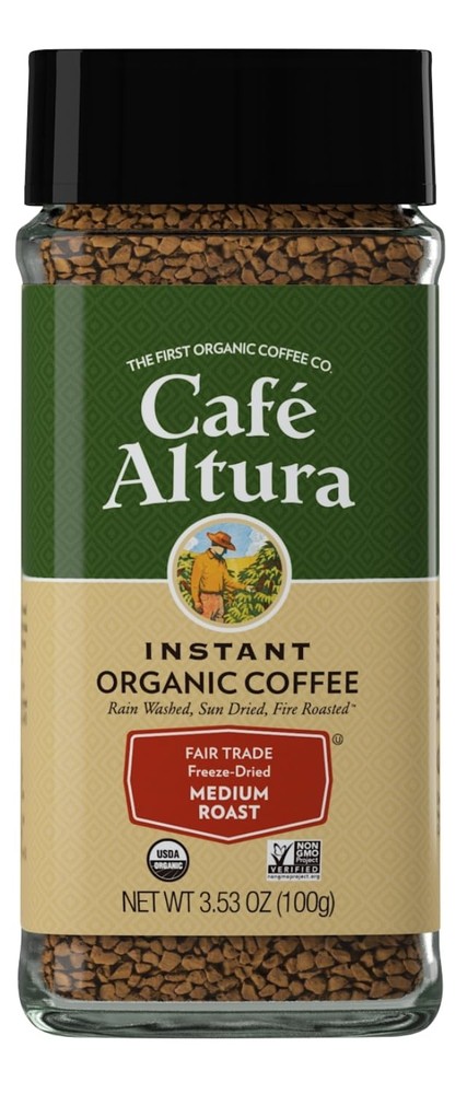 Cafe Altura Organic, Fair Trade, Freeze Dried Instant, 3.53 3.5 Ounce, Brown