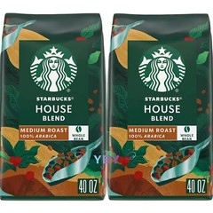 2 Packs Starbucks House Blend Whole Bean Coffee 40 oz Each Pack = 80 oz