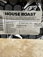 Organic House Roast Medium Certified Fair Trade Organic Coffee 12 oz Whole Bean