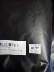 Organic Dark Roast Sumatra, Whole Bean Coffee / 2 LB Best By 11-03-26