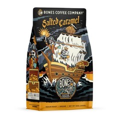 Bones Coffee Company Salted Caramel Flavored Coffee, 12 Ounce (Pack of 1)