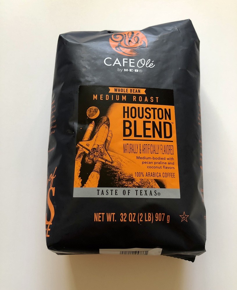 HEB 32 Oz Bag Houston Blend CAFE Ole’ by H-E-B Whole Coffee Beans Medium Roast