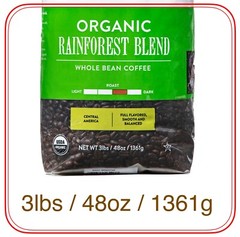 3 lbs, San Francisco Bay Organic Rainforest Blend Whole Bean Coffee, ( 1361 g )
