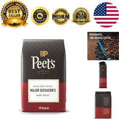 Peet’s 100% Arabica Dark Roast Whole Bean Coffee – Major Dickason’s Blend 18oz
