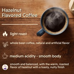 Coffee Bean Direct Hazelnut Flavored, Whole Coffee, 80 Ounce (Pack of 1)