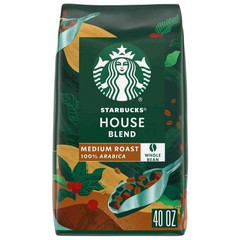 Starbucks House Blend Whole Bean Coffee, 100% Arabica, 40 oz. Orig Seal.
