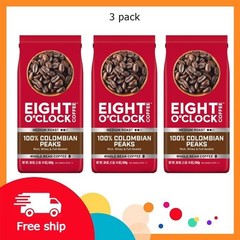 Eight O’Clock Coffee Medium Roast Whole Bean 100% Colombian Peaks Coffee