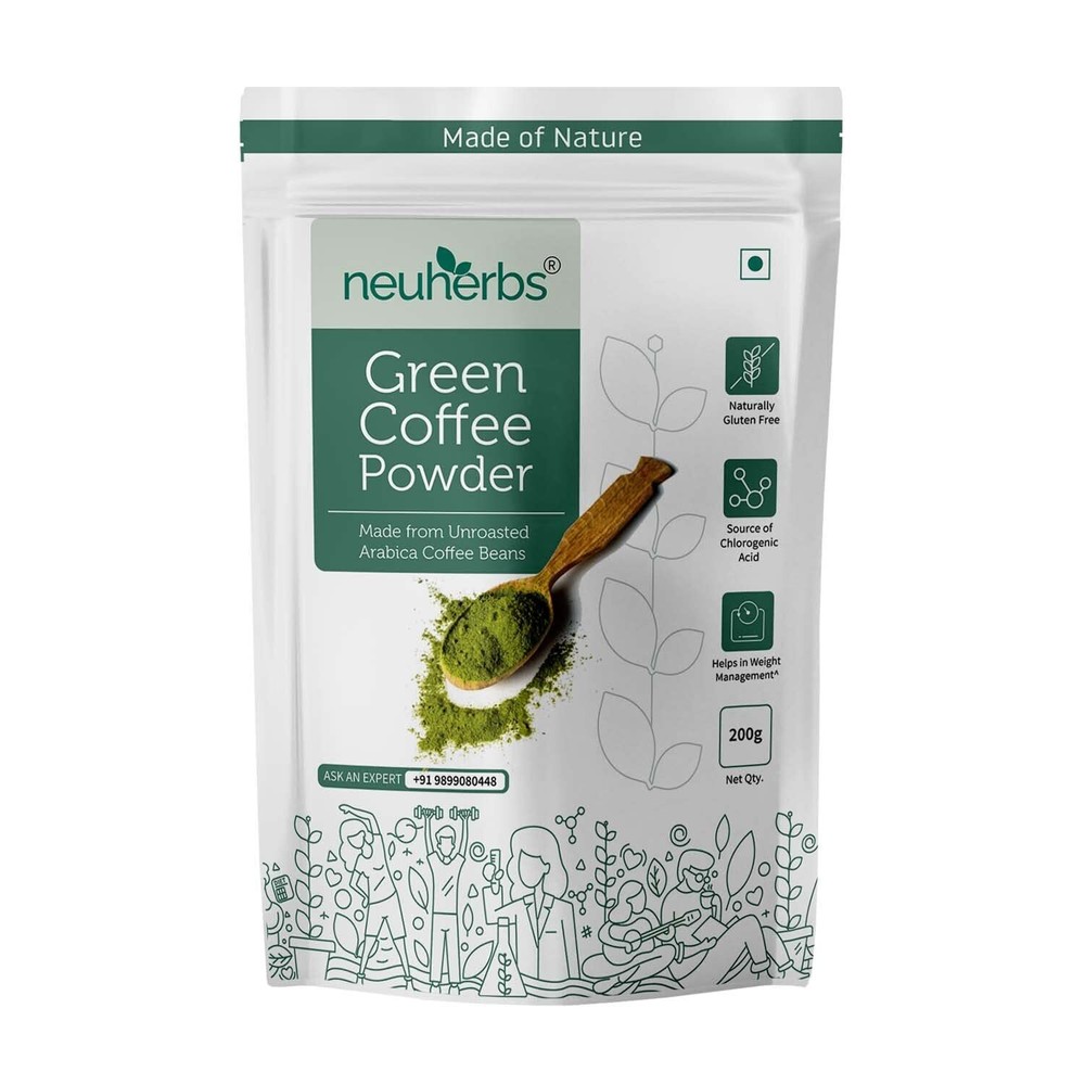 Unroasted Arabica Green Coffee Beans Powder | With Chlorogenic Acid-200grams