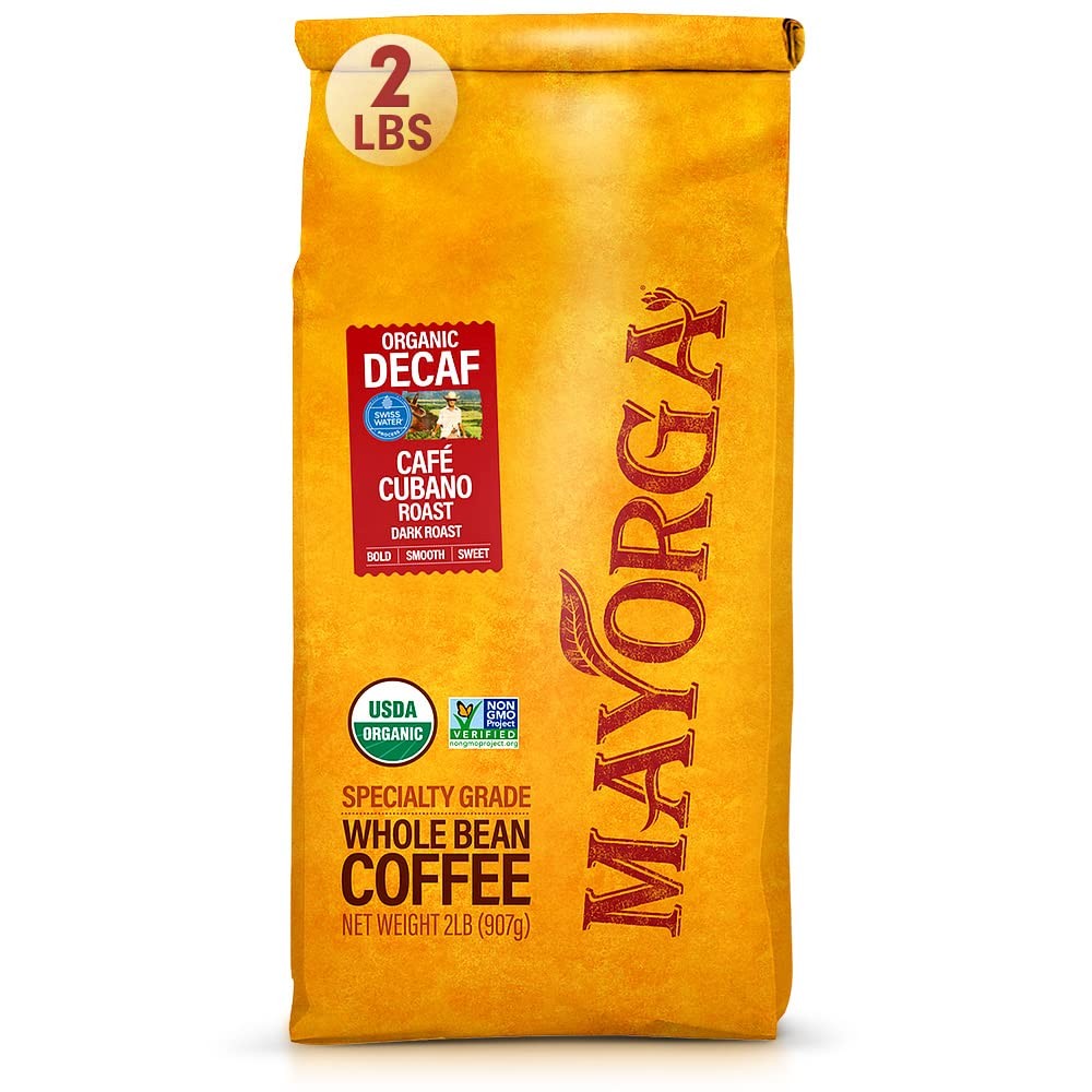 Mayorga Decaf Coffee 2lb Bag Dark Roast Organic Swiss 32 Ounce (Pack of 1)