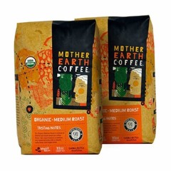 Mother Earth Organic Medium Roast Whole Bean Coffee 2 lb, 2-pack