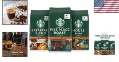 Delight in Starbucks Whole Bean Coffee Variety Pack – 36 Ounce Medium Roast