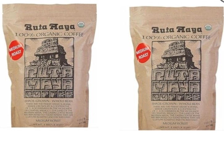 2 PACK- NEW Ruta Maya Organic Medium Roast Whole Bean Coffee 2.2 Lb- FRESH