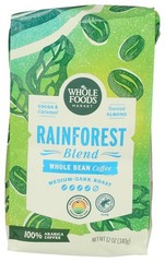 Rainforest Blend Medium-Dark Roast Whole Bean Coffee Cocoa Caramel & Toasted